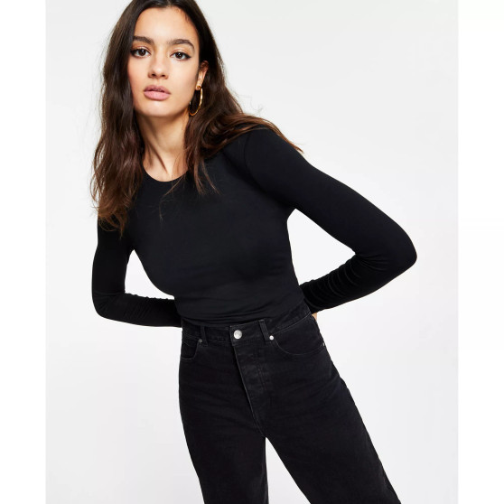Bodycon Long-Sleeve Cropped Top, Created for Macy's