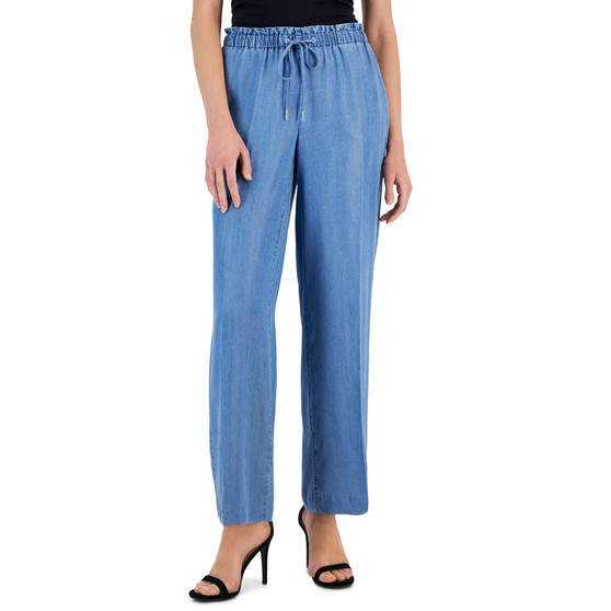 Women's Pull-On Paperbag-Waist Wide Leg Pants