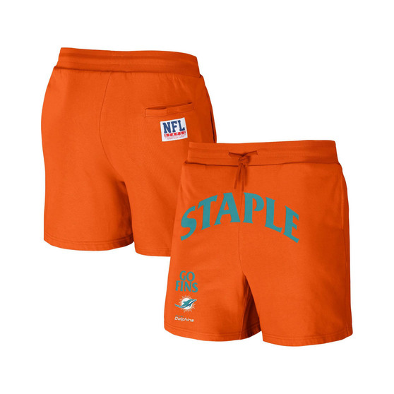 Men's NFL X Staple Orange Miami Dolphins New Age Throwback Vintage-Like Wash Fleece Short