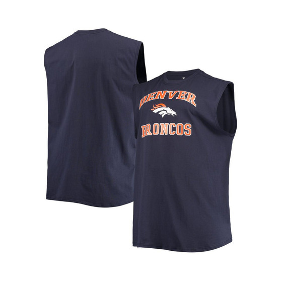 Men's Navy Denver Broncos Big and Tall Muscle Tank Top
