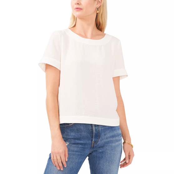 Women's Woven Crewneck Short-Sleeve T-Shirt