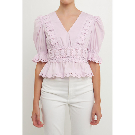 Women's Ever Romantic Combination Lace Top