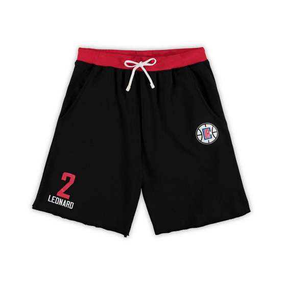 Men's Kawhi Leonard Black LA Clippers Big and Tall French Terry Name and Number Shorts