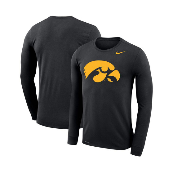 Men's Black Iowa Hawkeyes Big and Tall Primary Logo Legend Performance Long Sleeve T-shirt
