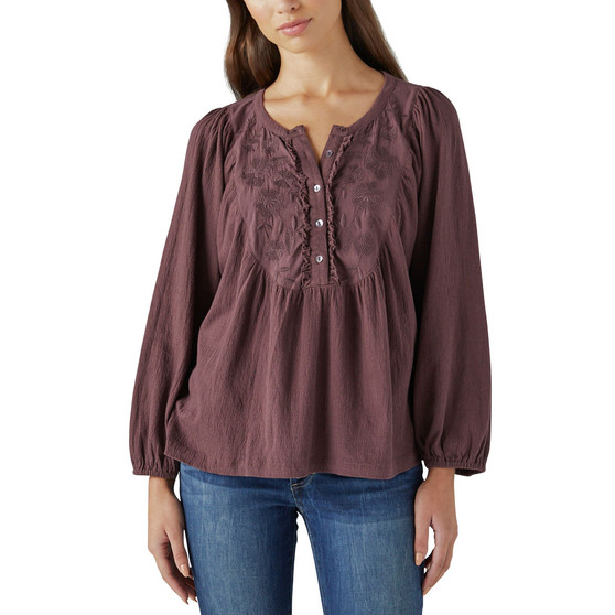 Women's Embroidered Long-Sleeve Top