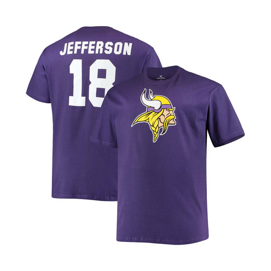 Men's Big and Tall Justin Jefferson Purple Minnesota Vikings Player Name Number T-shirt