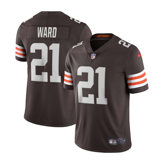 Men's Denzel Ward Brown Cleveland Browns Vapor Limited Jersey