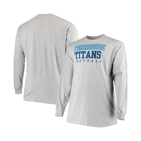 Men's Big and Tall Heathered Gray Tennessee Titans Practice Long Sleeve T-shirt