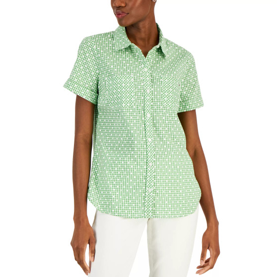 Women's Dot Gingham Button-Down Shirt