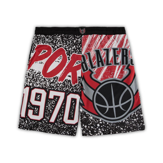 Men's Black Portland Trail Blazers Big and Tall Hardwood Classics Jumbotron Shorts