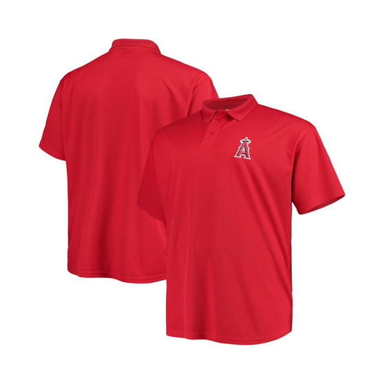 Men's Branded Red Los Angeles Angels Big Tall Solid Birdseye Polo Shirt