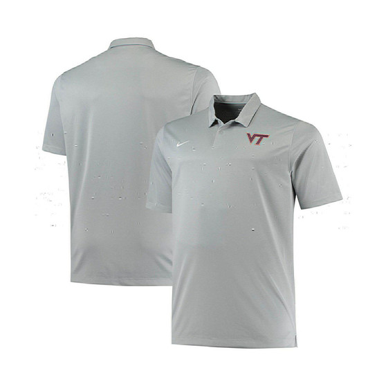 Men's Heathered Gray Virginia Tech Hokies Big and Tall Performance Polo Shirt