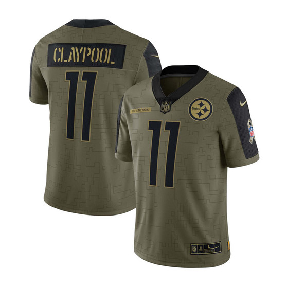 Men's Chase Claypool Olive Pittsburgh Steelers 2021 Salute To Service Limited Player Jersey