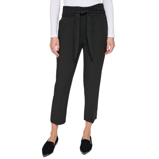 Women's Tie-Waist High-Rise Ankle Pants