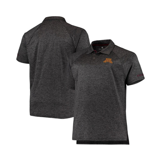 Men's Heathered Black Minnesota Golden Gophers Big and Tall Down Swing Polo Shirt