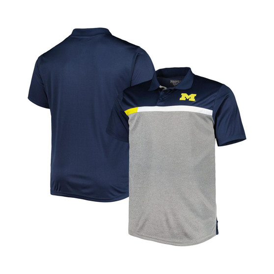 Men's Navy, Gray Michigan Wolverines Big and Tall Polo Shirt