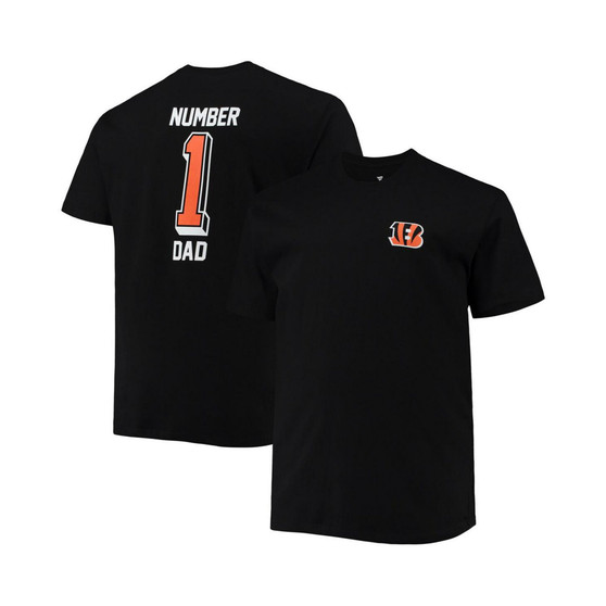 Men's Branded Black Cincinnati Bengals Big and Tall #1 Dad 2-Hit T-shirt