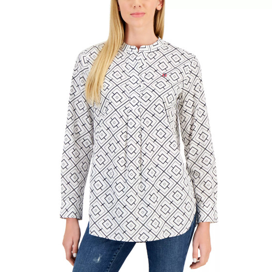 Women's Cotton Maze Geometric-Print Tunic