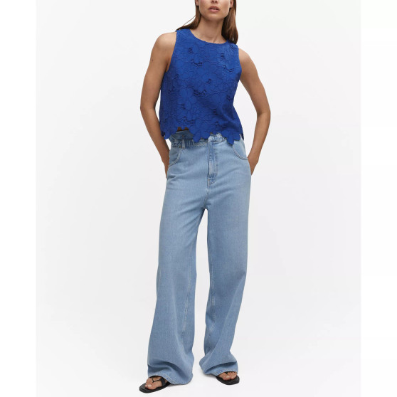 Women's Embroidered Openwork Blouse