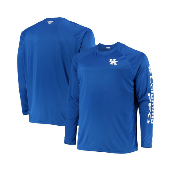 Men's Royal Kentucky Wildcats Big and Tall Terminal Tackle Omni-Shade Long Sleeve Raglan T-shirt