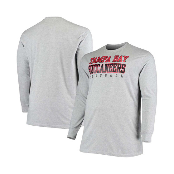 Men's Big and Tall Heathered Gray Tampa Bay Buccaneers Practice Long Sleeve T-shirt