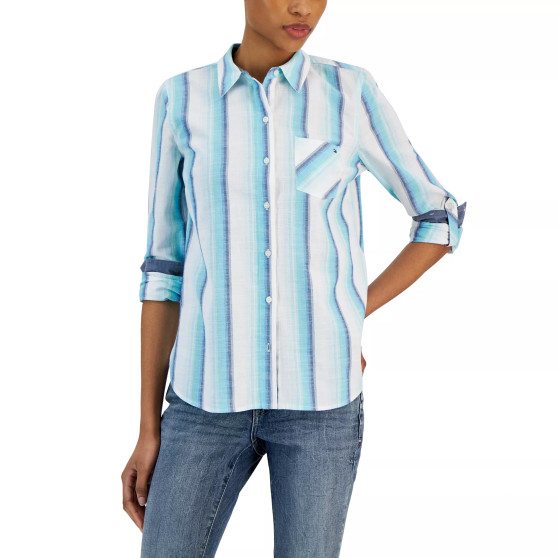 Women's Long Sleeve Roll-Tab Top