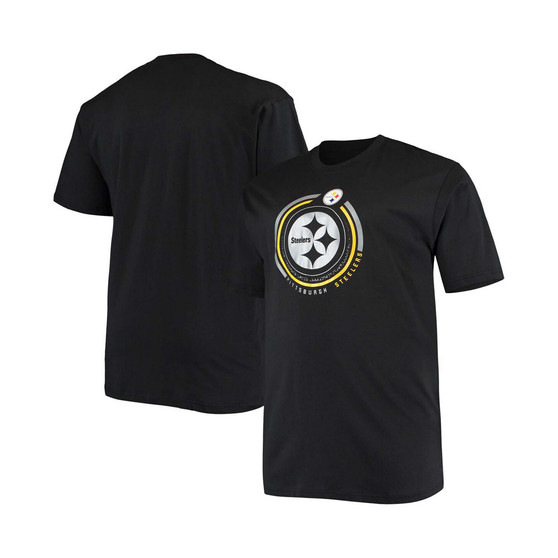Men's Big and Tall Black Pittsburgh Steelers Color Pop T-shirt