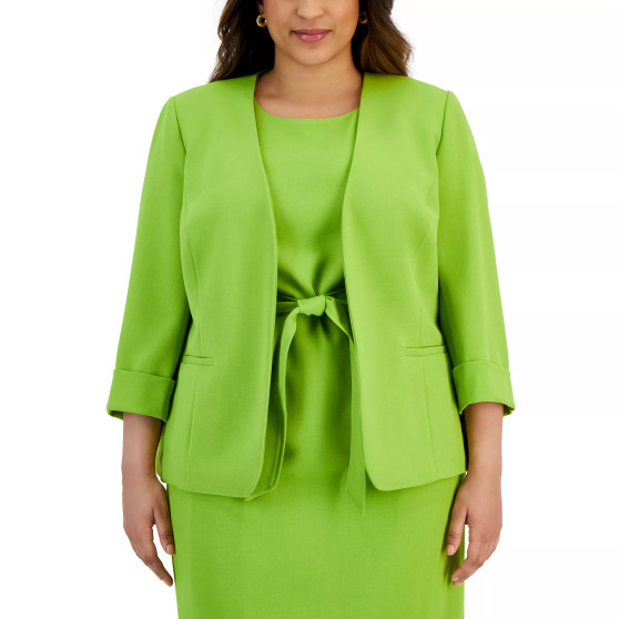 Plus Size Open Front Blazer