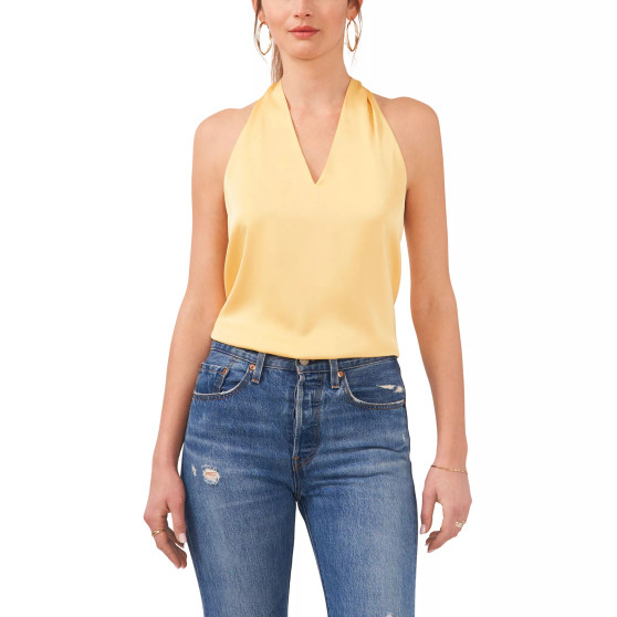 Women's Sleeveless V-neck Halter Top Blouse