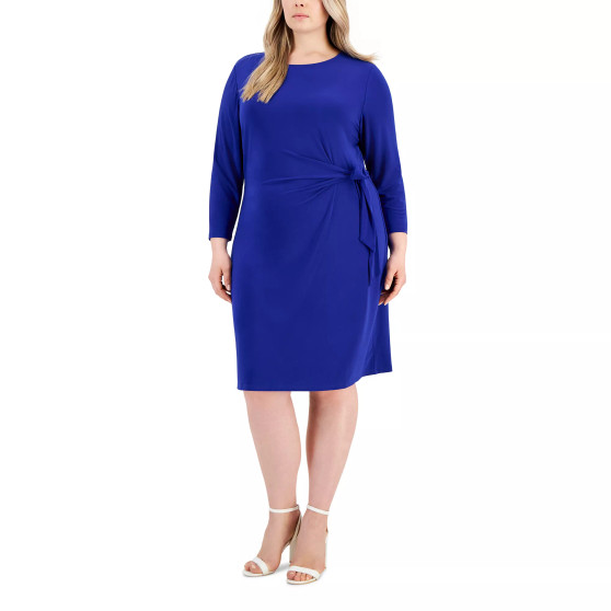 Plus Size Side-Tie Faux-Wrap Dress