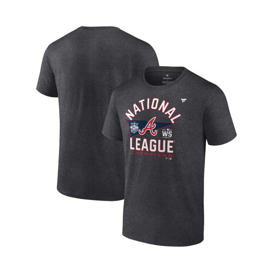 Men's Branded Heathered Charcoal Atlanta Braves 2021 National League Champions Locker Room Big and Tall T-shirt