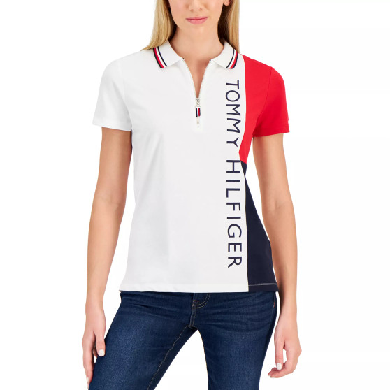 Women's Colorblocked Logo Zip Polo Shirt