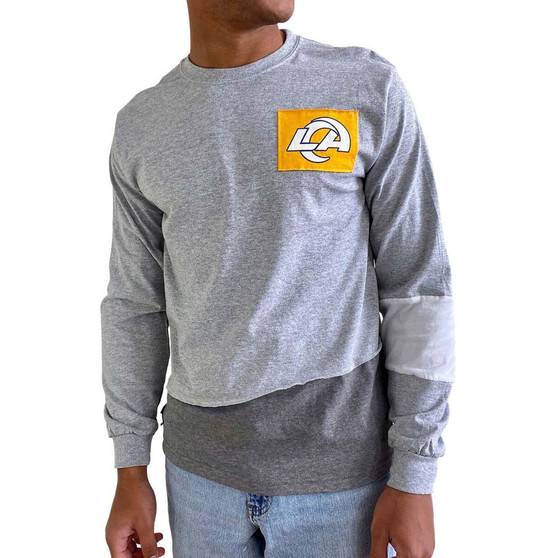Men's Gray Los Angeles Rams Angle Long Sleeve T-shirt