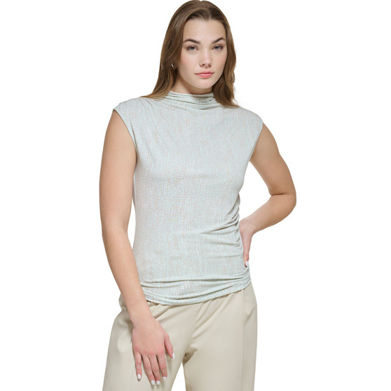 Women's Sleeveless Printed Asymmetric Hem Top