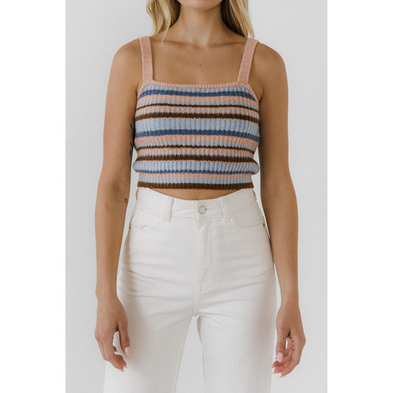 Women's Stripe Knit Tank Top