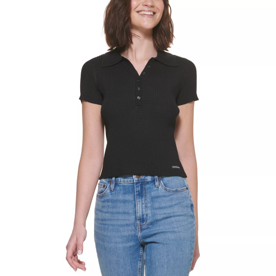Petite Ribbed Polo Shirt