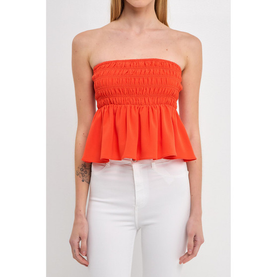 Women's Smocked Strapless Top