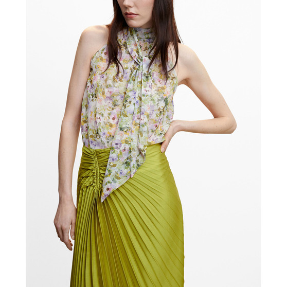 Women's Floral Tie Blouse