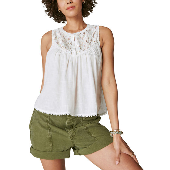 Women's Embroidered Cutwork Tank Top
