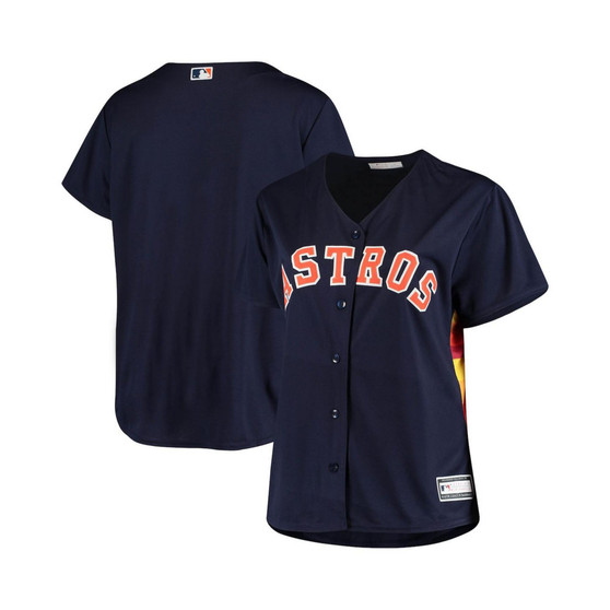 Women's Navy Houston Astros Plus Size Sanitized Replica Team Jersey
