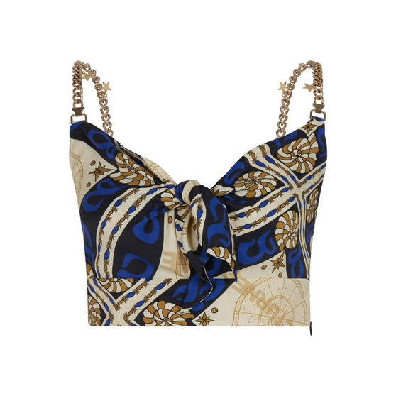 Women's Chain Strap Satin Crop Top