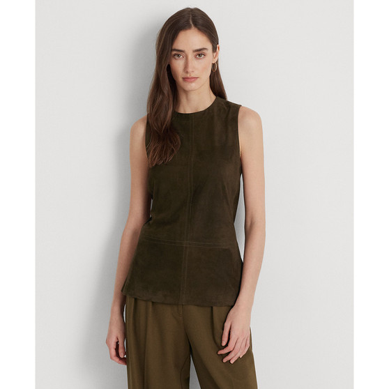 Women's Sleeveless Suede Blouse