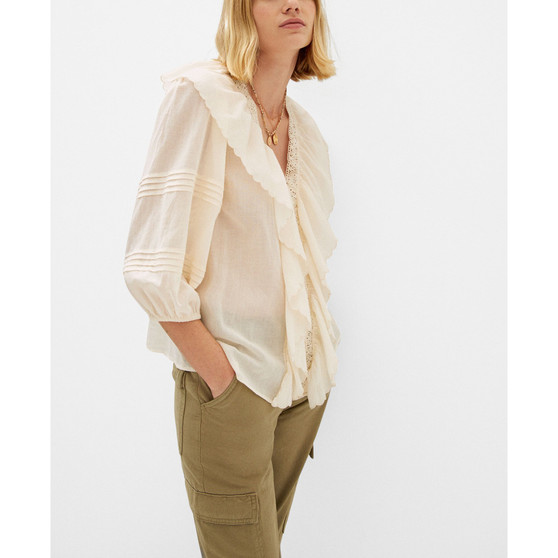 Women's Ruffled Puff Sleeves Blouse