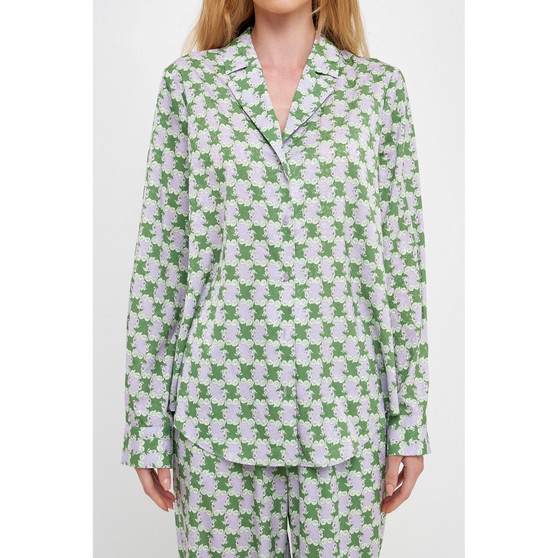 Women's Printed Satin Shirt