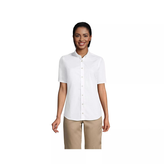 School Uniform Women's No Gape Short Sleeve Stretch Shirt