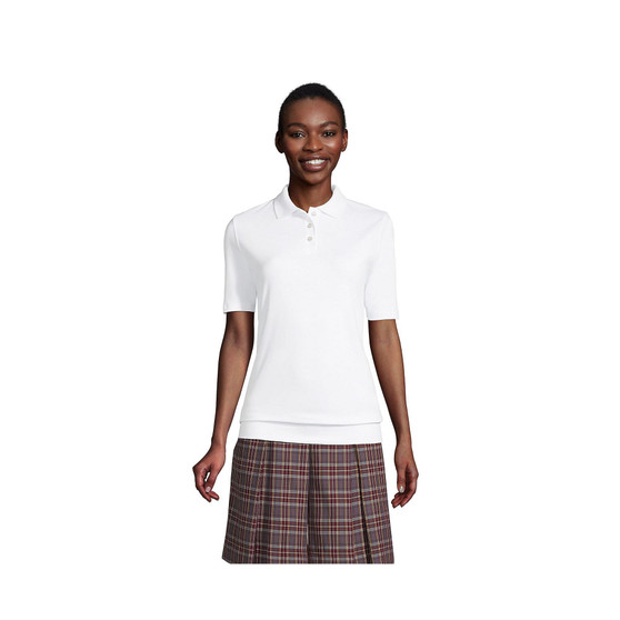 School Uniform Women's Short Sleeve Banded Bottom Polo Shirt