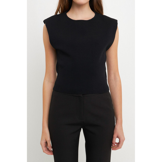 Women's Elevated Solid Knit Padded Top