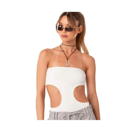 Women's Vivie Ribbed Cut-Out Bodysuit