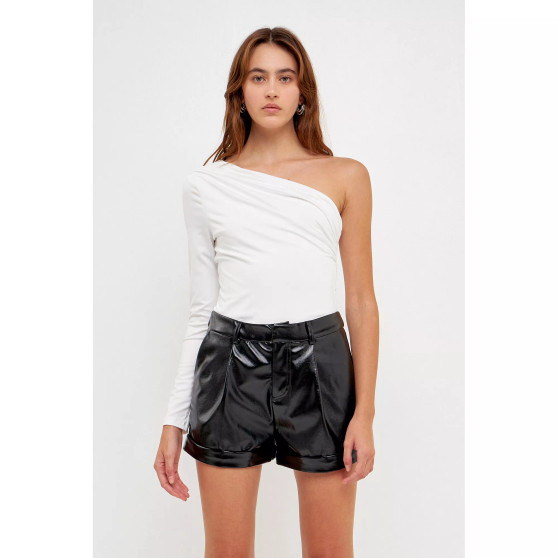 Women's Asymmetric Ruched Bodysuit