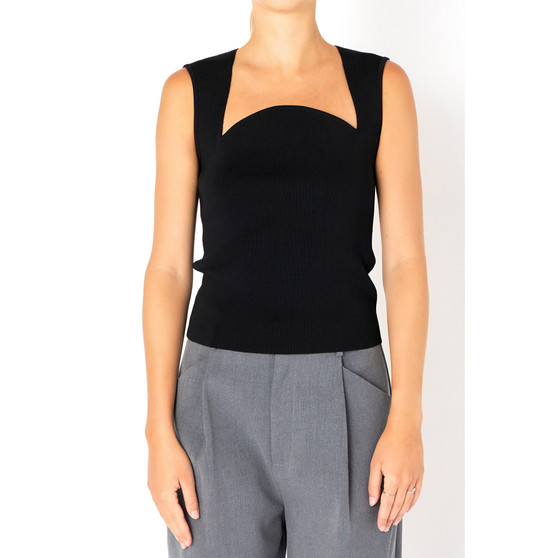 Women's Ribbed Knit Sleeveless Top